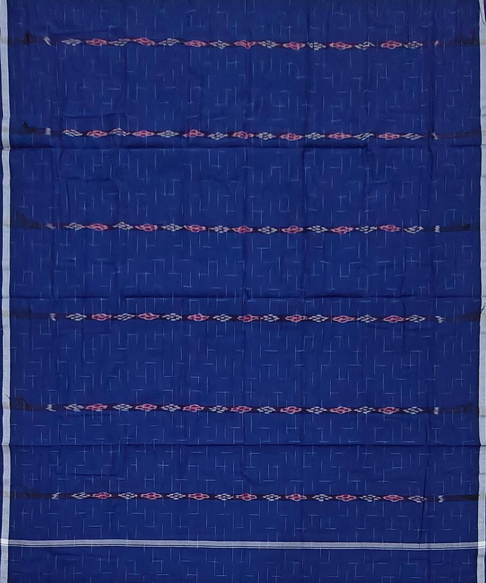Navy blue handwoven cotton sambalpuri lungi