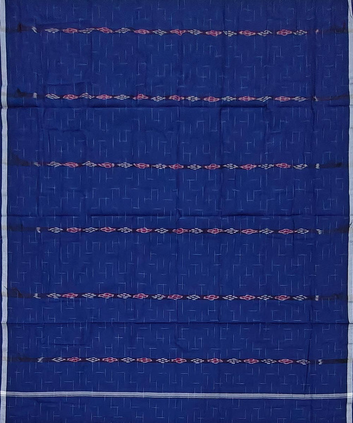 Navy blue handwoven cotton sambalpuri lungi