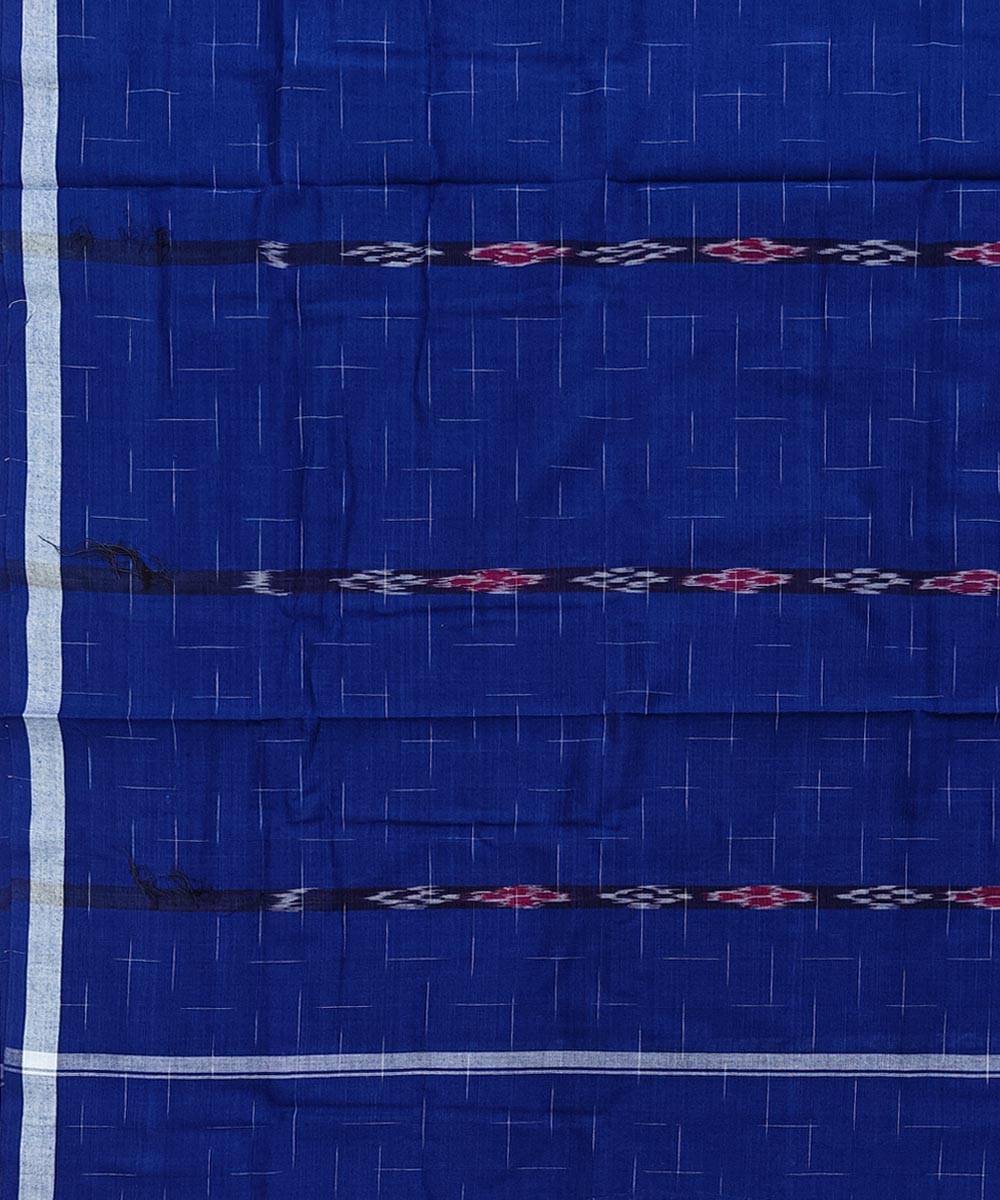 Navy blue handwoven cotton sambalpuri lungi