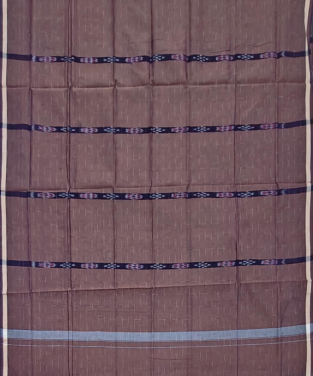 Brown handwoven cotton sambalpuri lungi