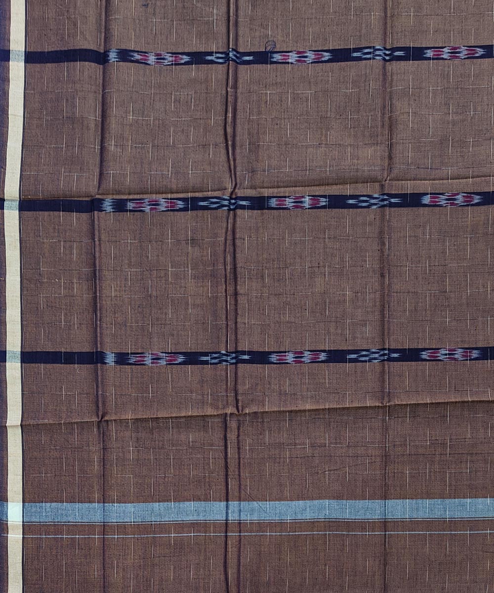 Brown handwoven cotton sambalpuri lungi