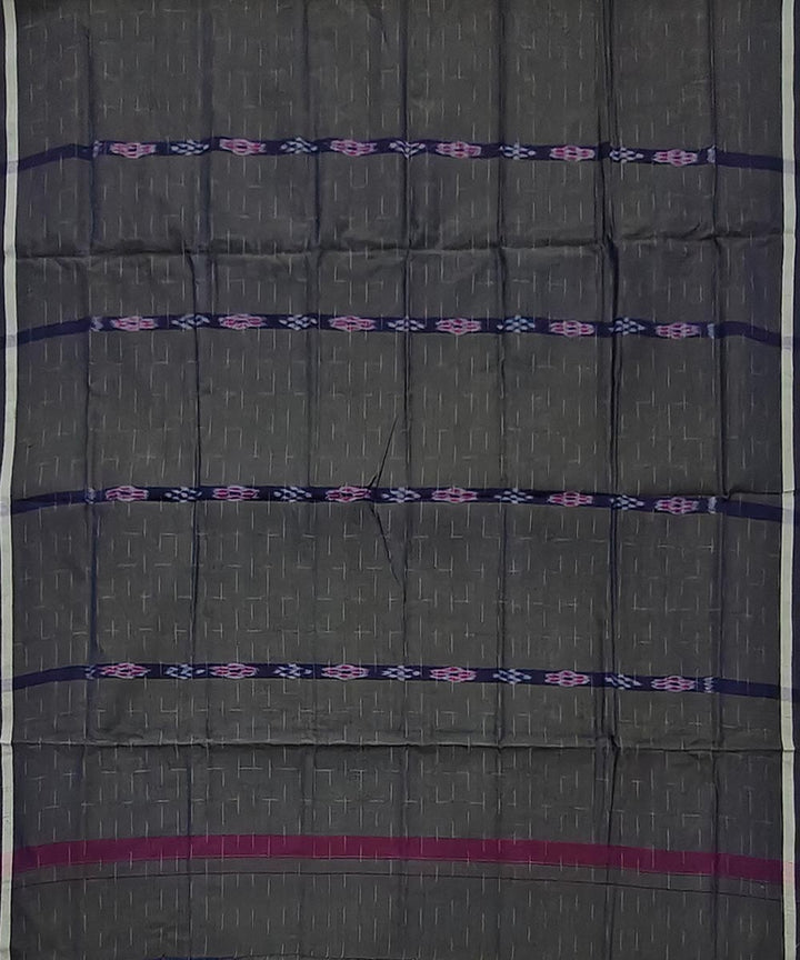 Olive black striped handwoven cotton sambalpuri lungi