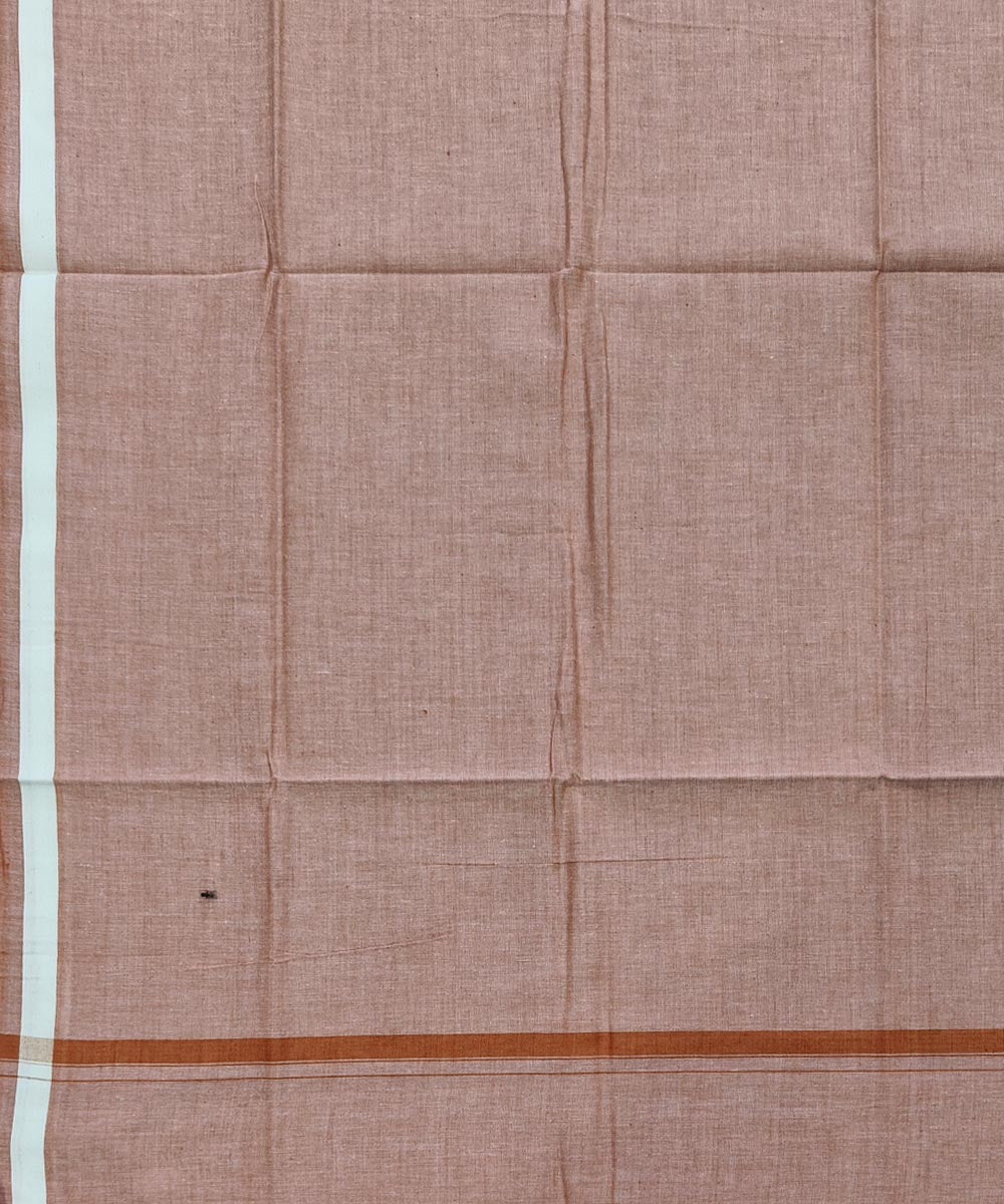 Beige plain handwoven cotton sambalpuri lungi