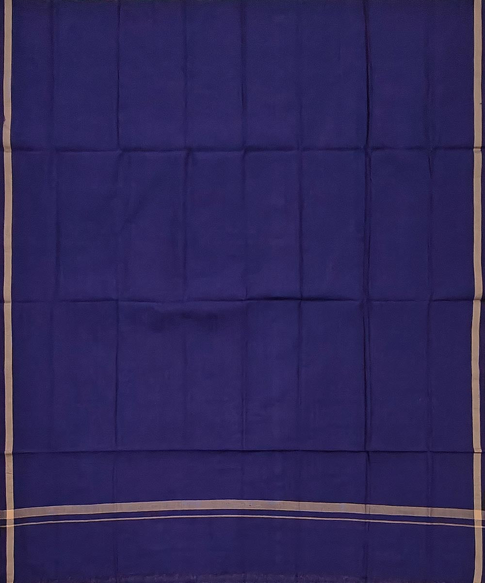 Navy blue plain handwoven cotton sambalpuri lungi