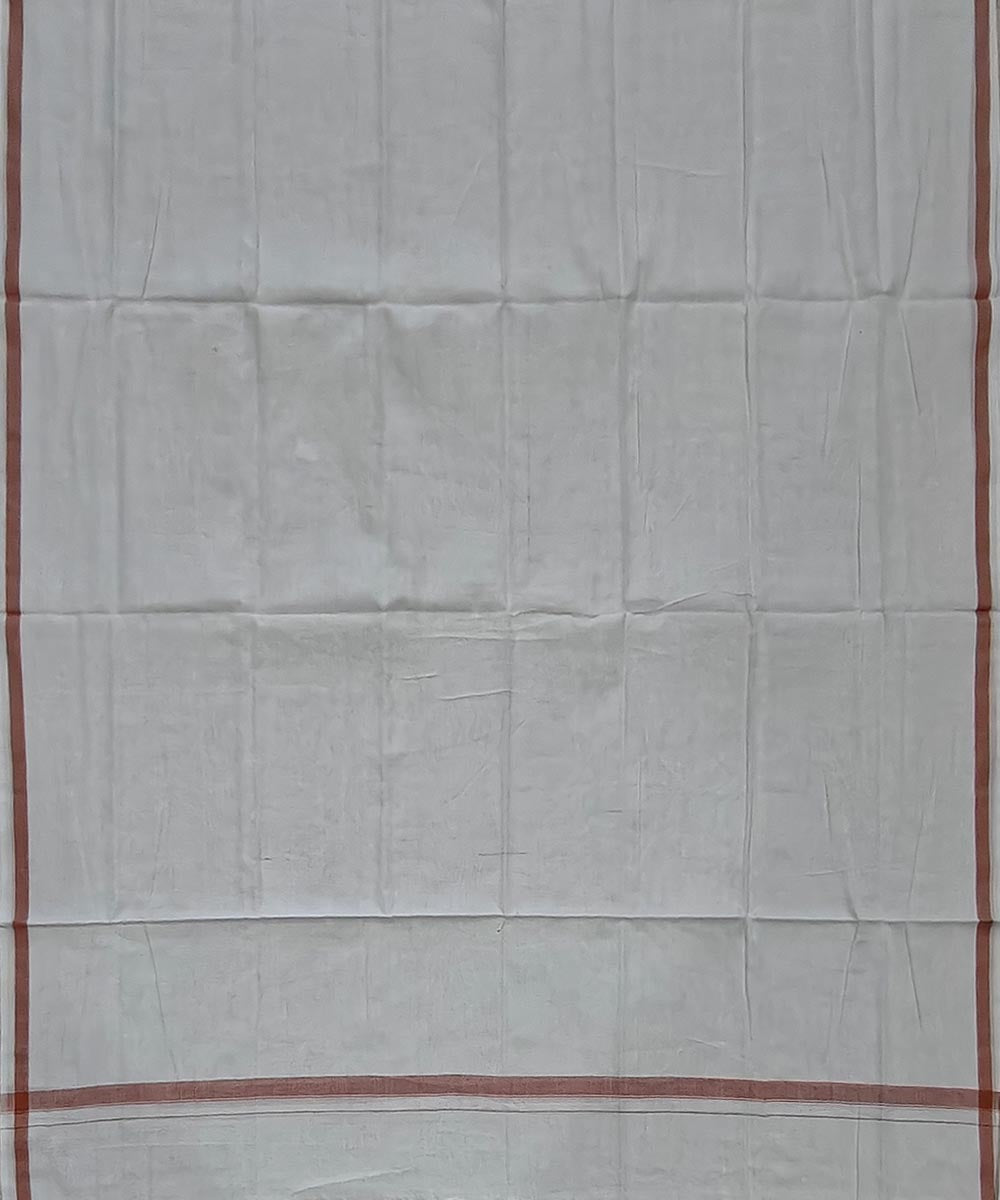 White plain handwoven cotton sambalpuri lungi
