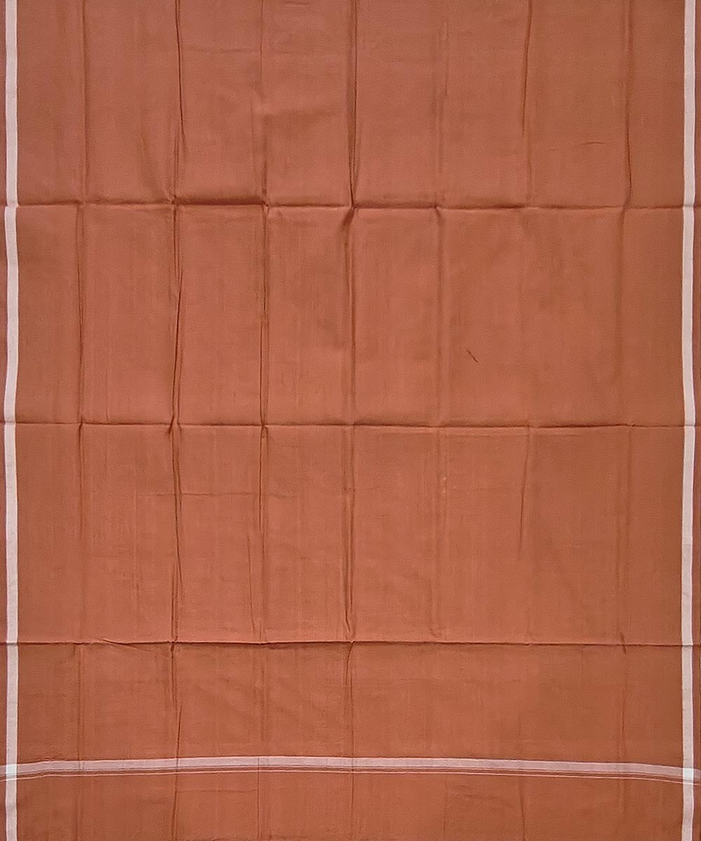 Brown plain handwoven cotton sambalpuri lungi