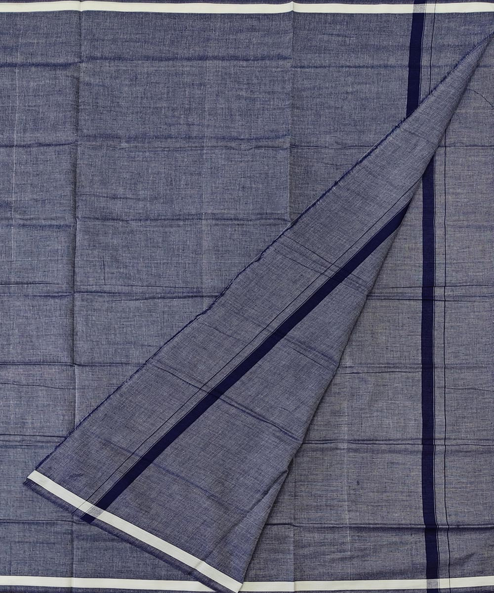 Grey plain handwoven cotton sambalpuri lungi
