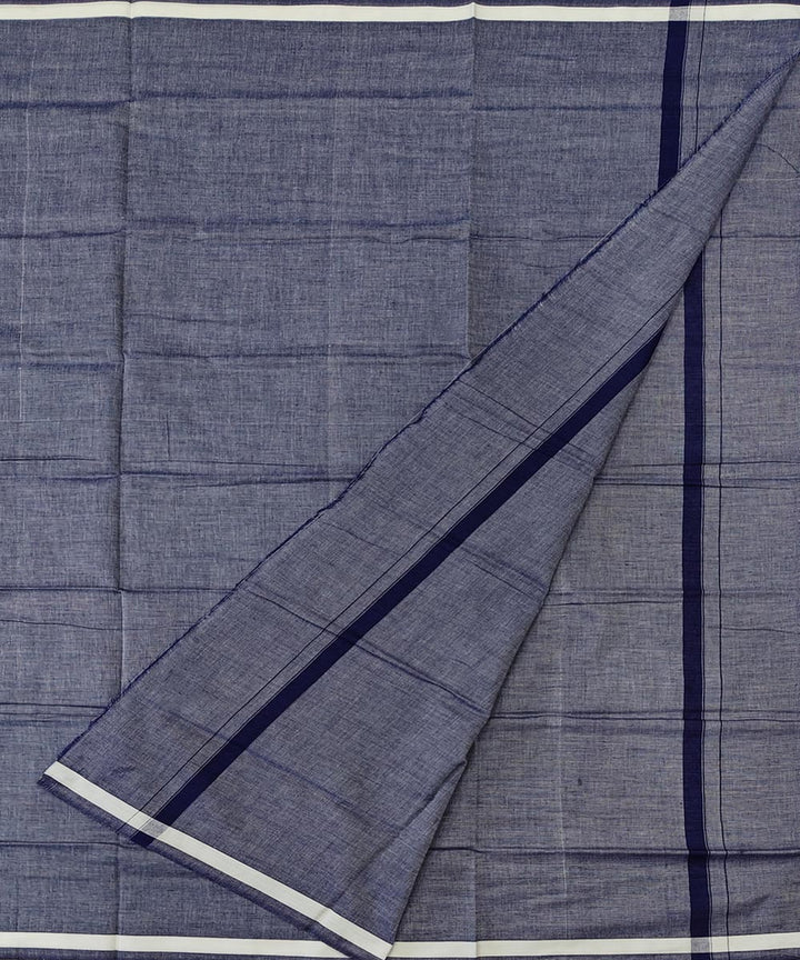 Grey plain handwoven cotton sambalpuri lungi