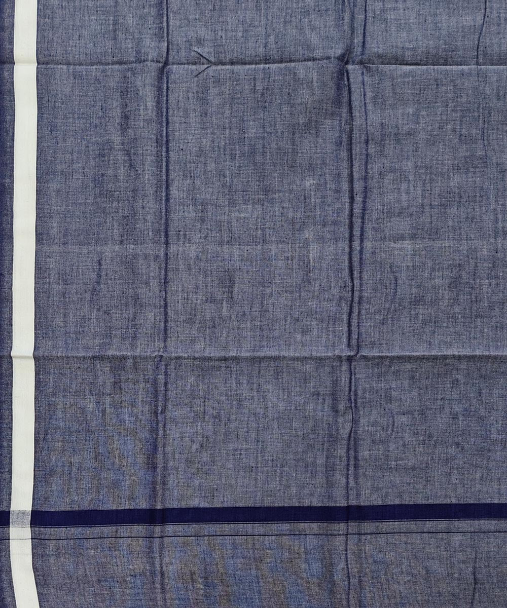 Grey plain handwoven cotton sambalpuri lungi