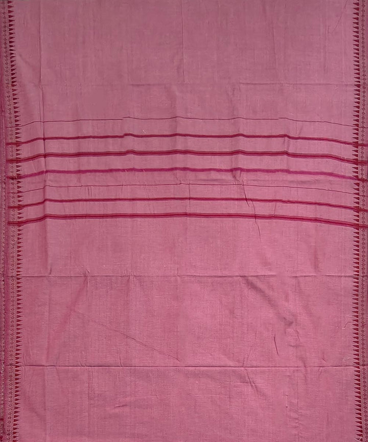 Pink red border handwoven cotton sambalpuri dhoti
