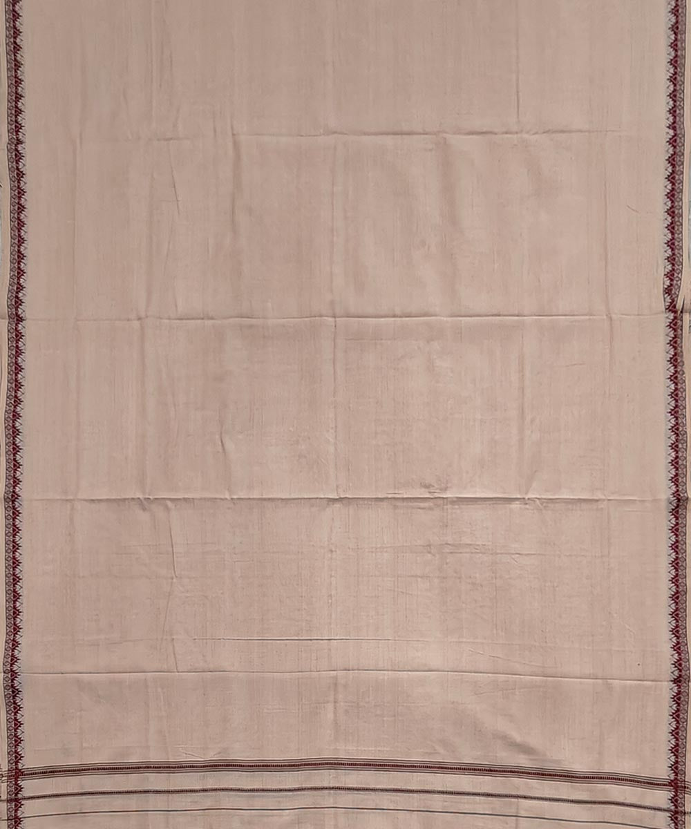 Beige coffee border handloom sambalpuri cotton dhoti