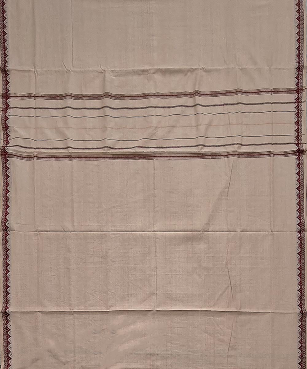 Beige coffee border handloom sambalpuri cotton dhoti