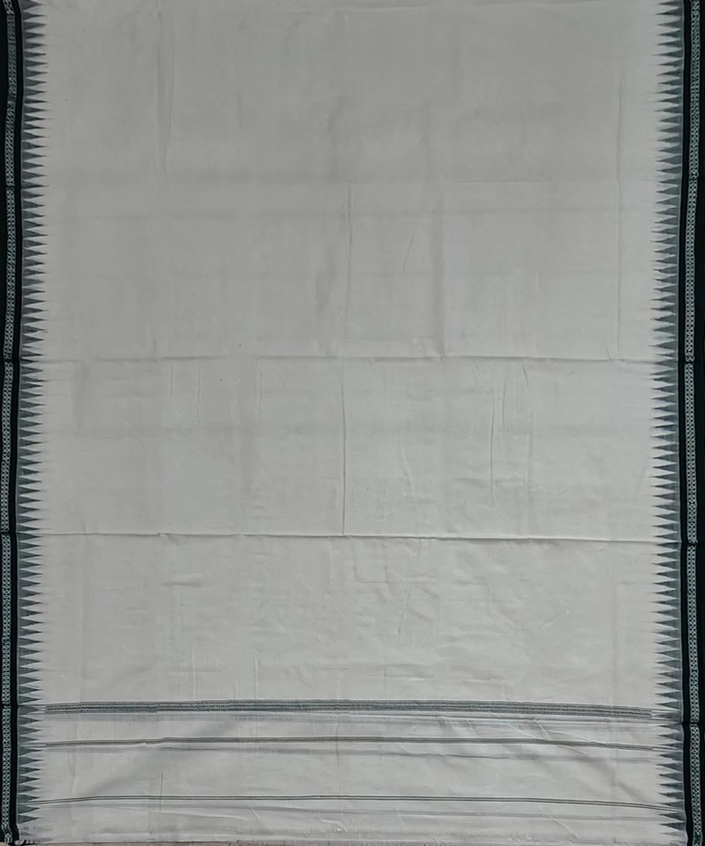 White green border handwoven cotton sambalpuri dhoti