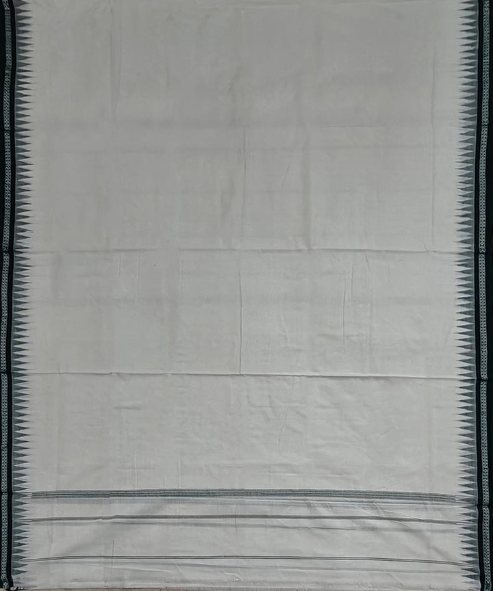 White green border handwoven cotton sambalpuri dhoti