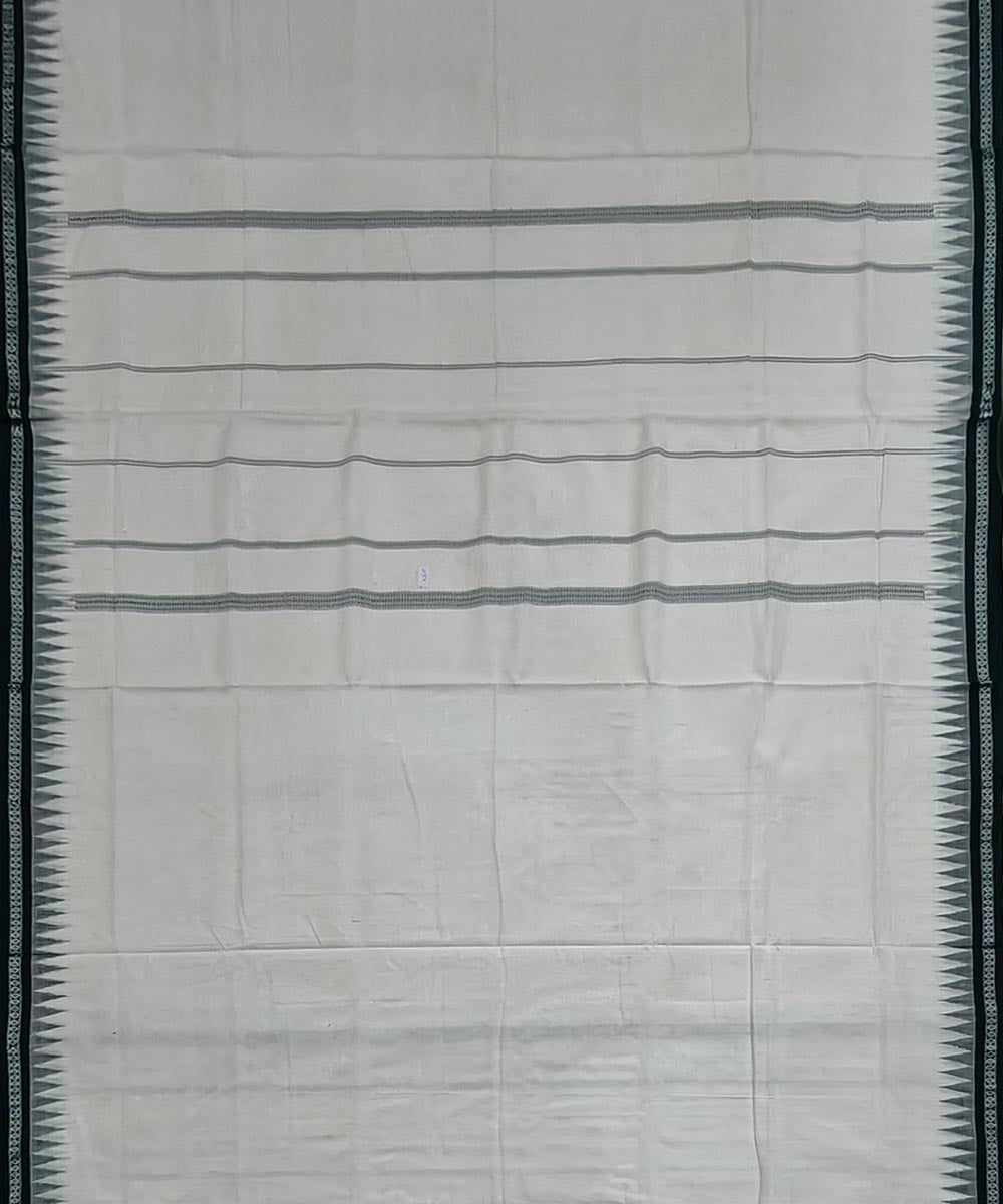 White green border handwoven cotton sambalpuri dhoti