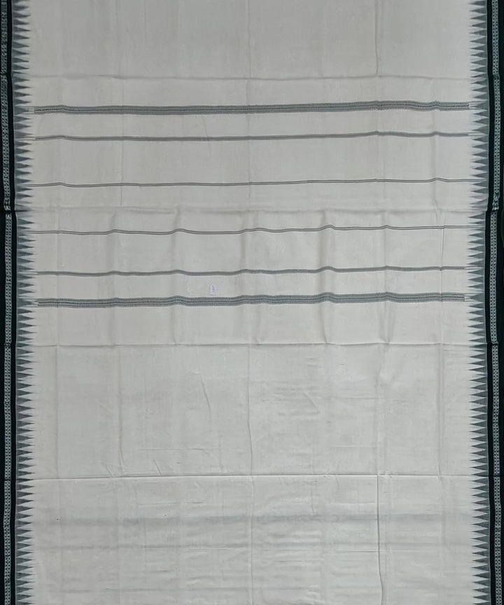 White green border handwoven cotton sambalpuri dhoti