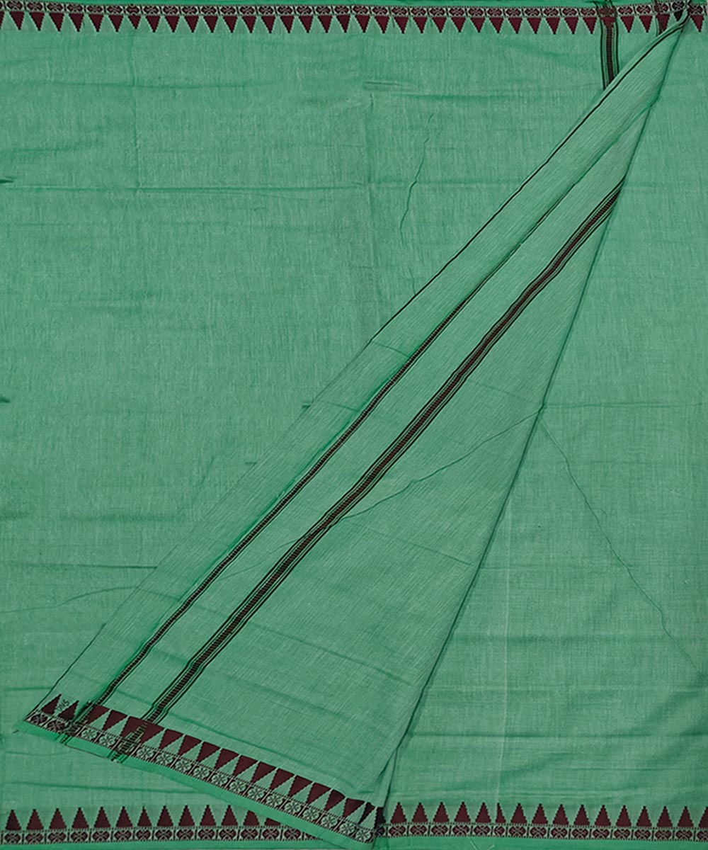 Dark green black handwoven cotton sambalpuri dhoti