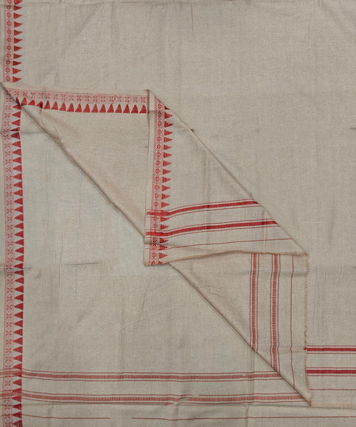 Beigebeige handwoven cotton sambalpuri dhoti
