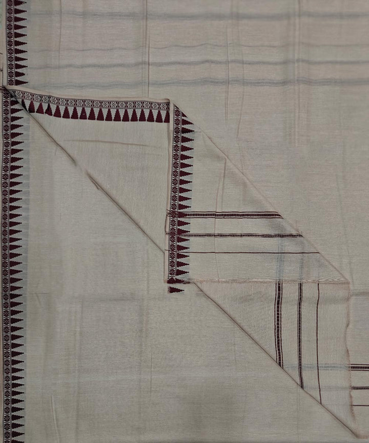 Beige beige handwoven cotton sambalpuri dhoti
