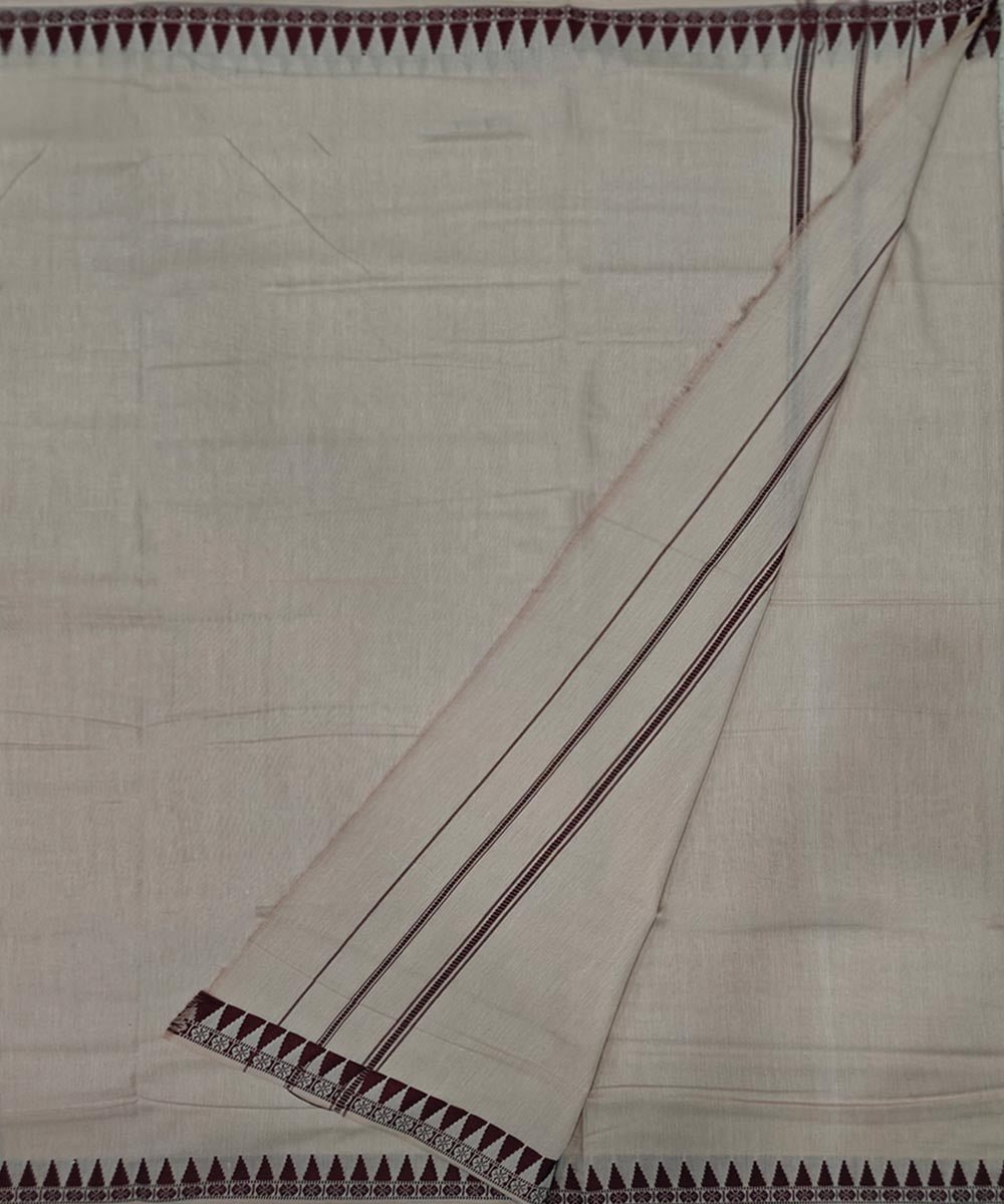 Beige beige handwoven cotton sambalpuri dhoti