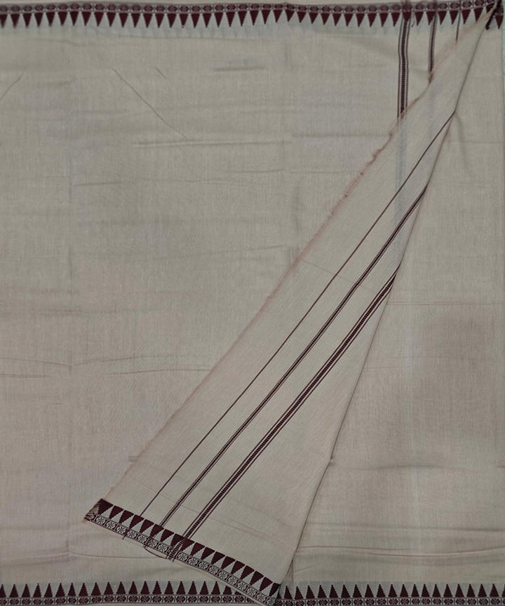 Beige beige handwoven cotton sambalpuri dhoti