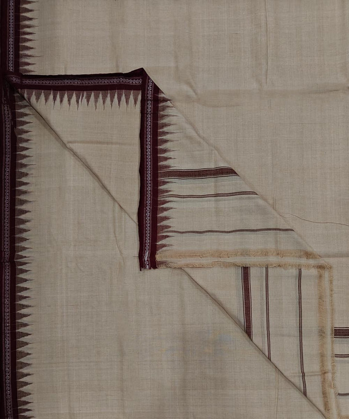 Beige coffee handwoven sambalpuri cotton dhoti