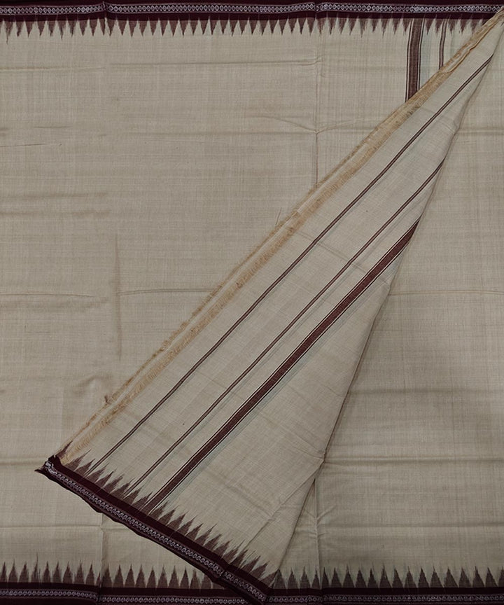 Beige coffee handwoven sambalpuri cotton dhoti