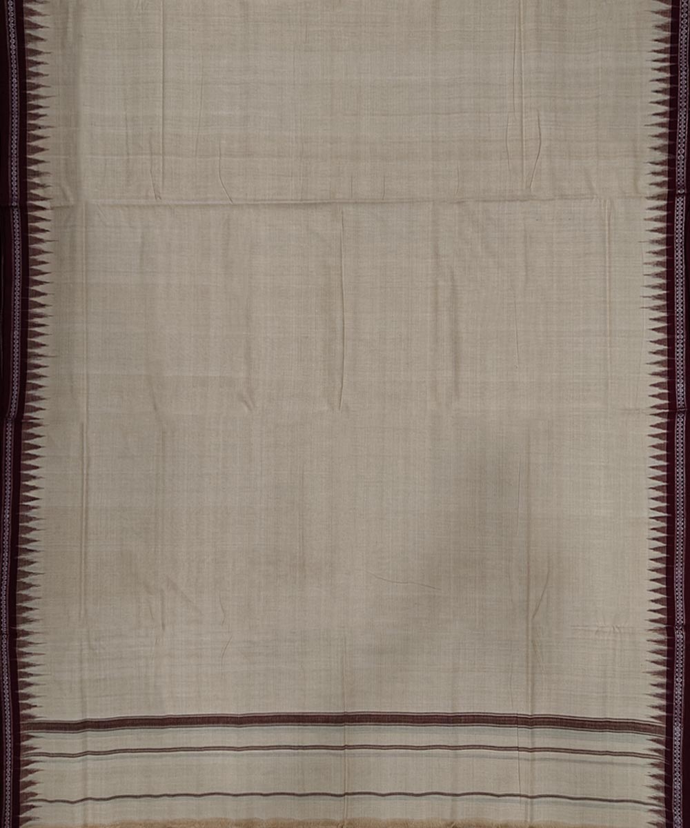 Beige coffee handwoven sambalpuri cotton dhoti