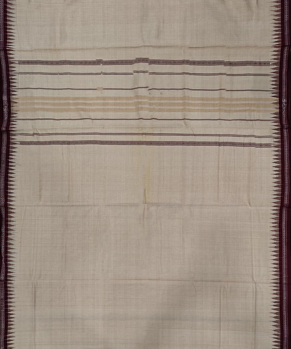 Beige coffee handwoven sambalpuri cotton dhoti