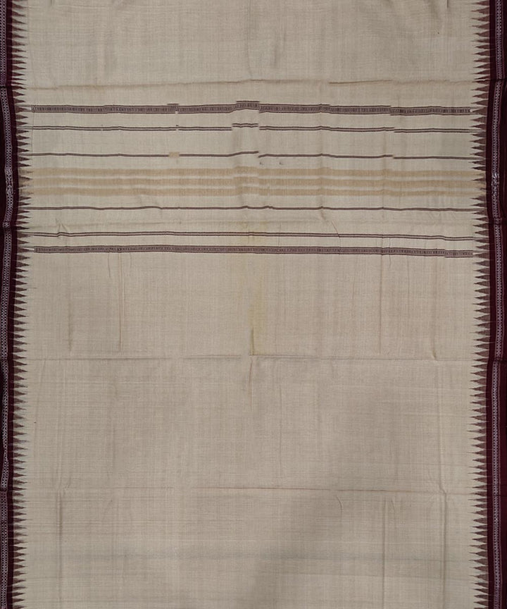 Beige coffee handwoven sambalpuri cotton dhoti
