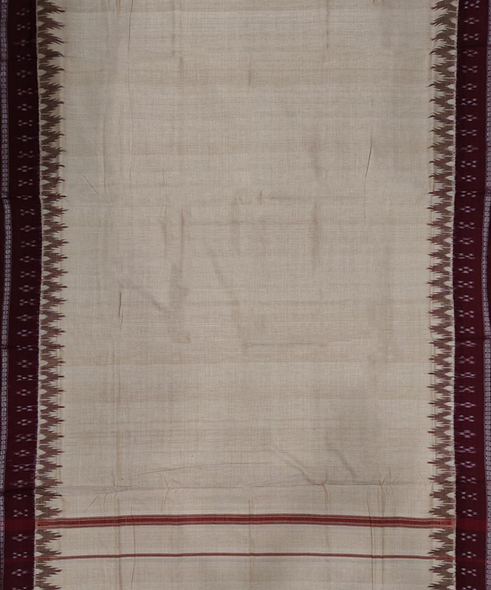 Beige coffee handwoven cotton sambalpuri dhoti