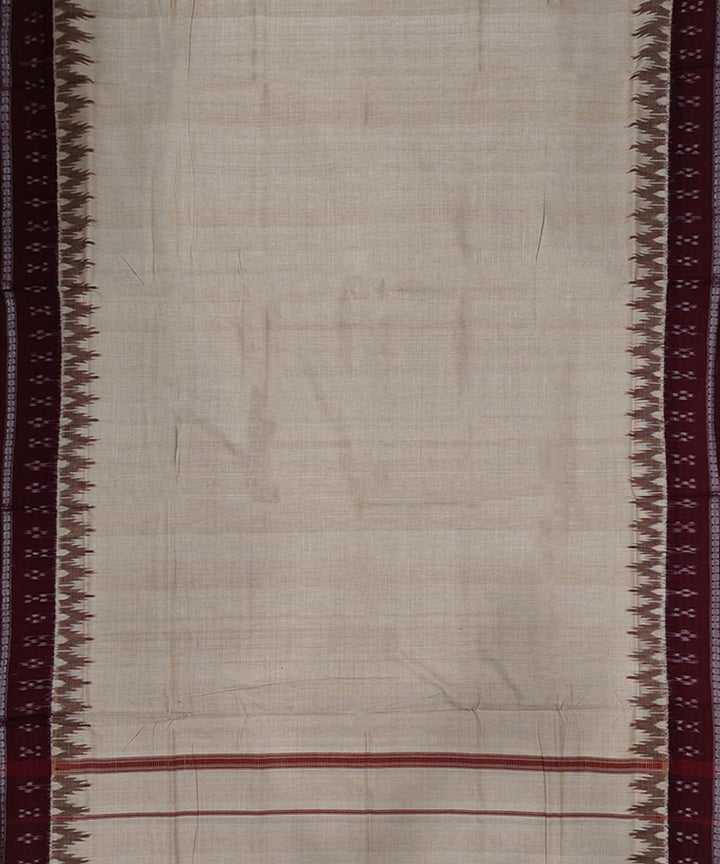 Beige coffee handwoven cotton sambalpuri dhoti