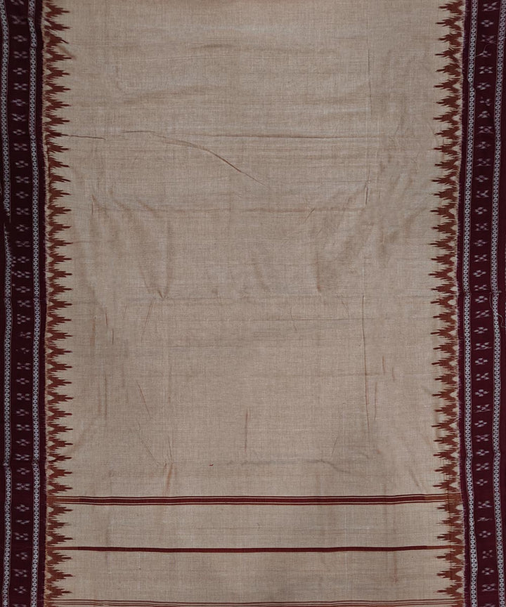 Beige maroon handloom sambalpuri cotton dhoti