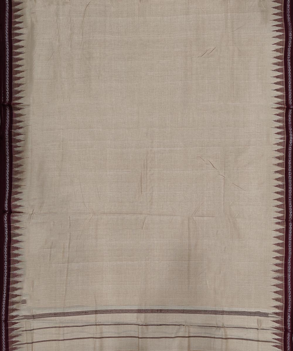 Beige maroon handloom cotton sambalpuri dhoti