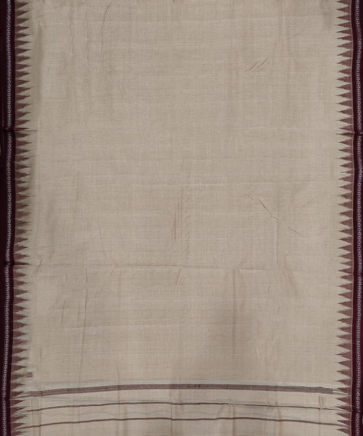 Beige maroon handloom cotton sambalpuri dhoti