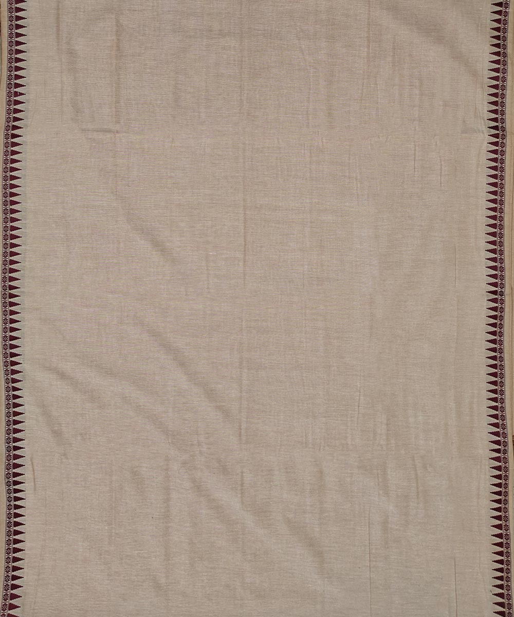 Beige maroon handloom cotton sambalpuri dhoti