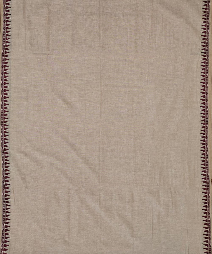 Beige maroon handloom cotton sambalpuri dhoti