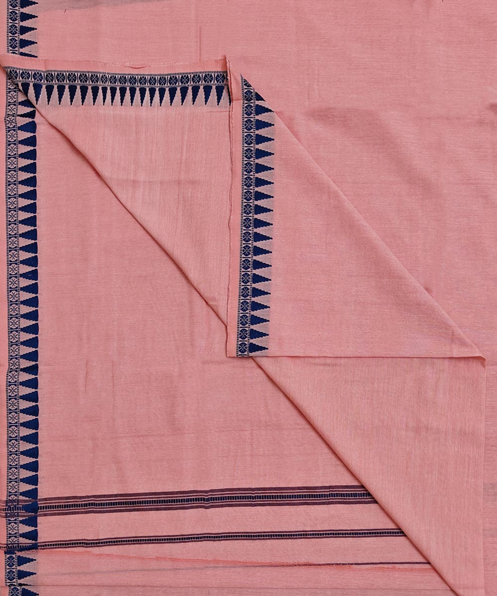Pink blue handloom cotton sambalpuridhoti