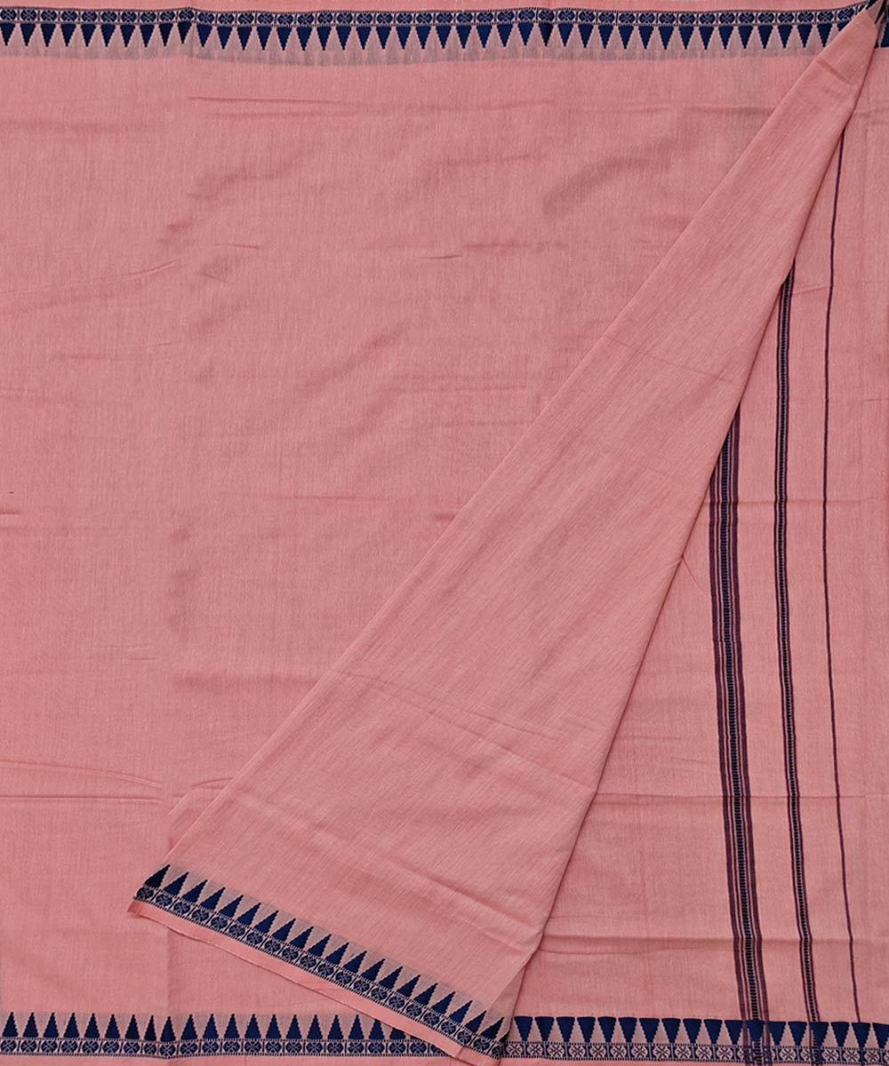 Pink blue handloom cotton sambalpuridhoti