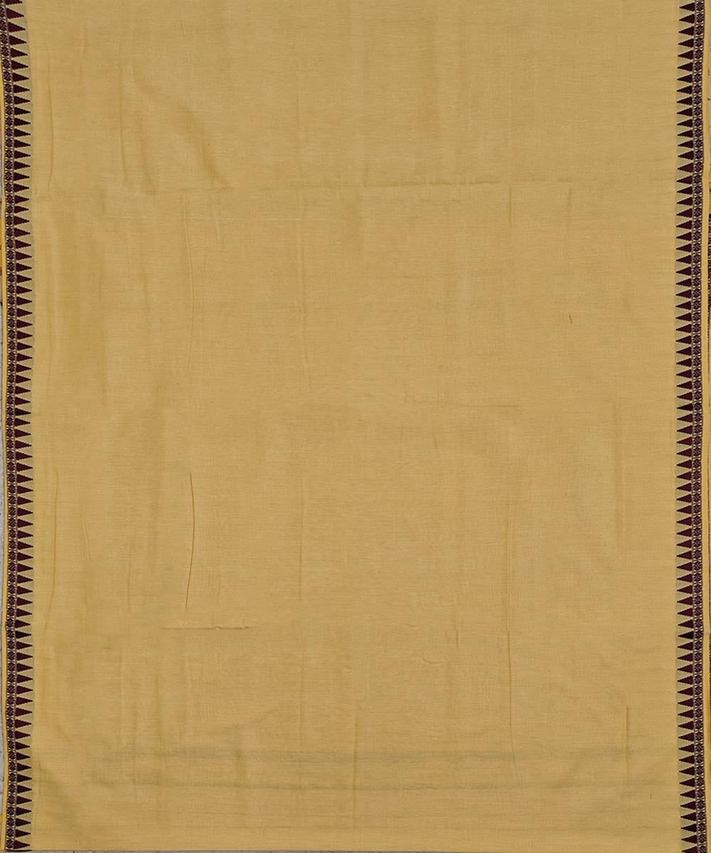 Cream maroon handloom sambalpuri cotton dhoti