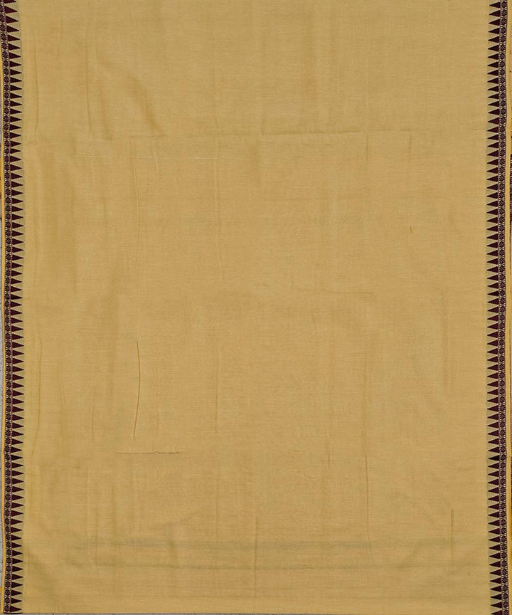 Cream maroon handloom sambalpuri cotton dhoti