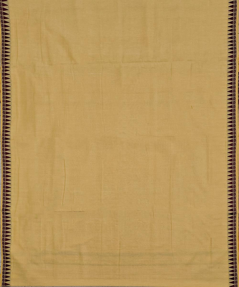 Cream maroon handloom sambalpuri cotton dhoti