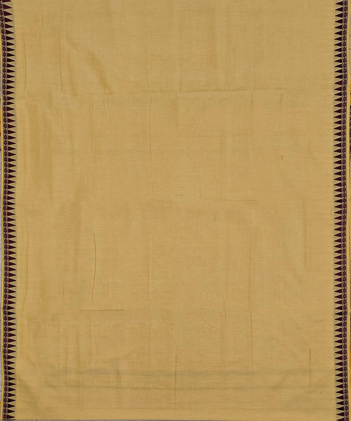 Cream maroon handloom sambalpuri cotton dhoti