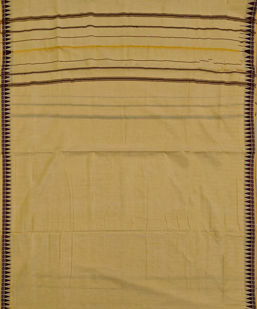 Cream maroon handloom sambalpuri cotton dhoti