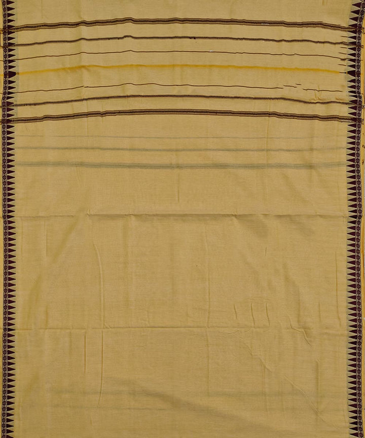 Cream maroon handloom sambalpuri cotton dhoti