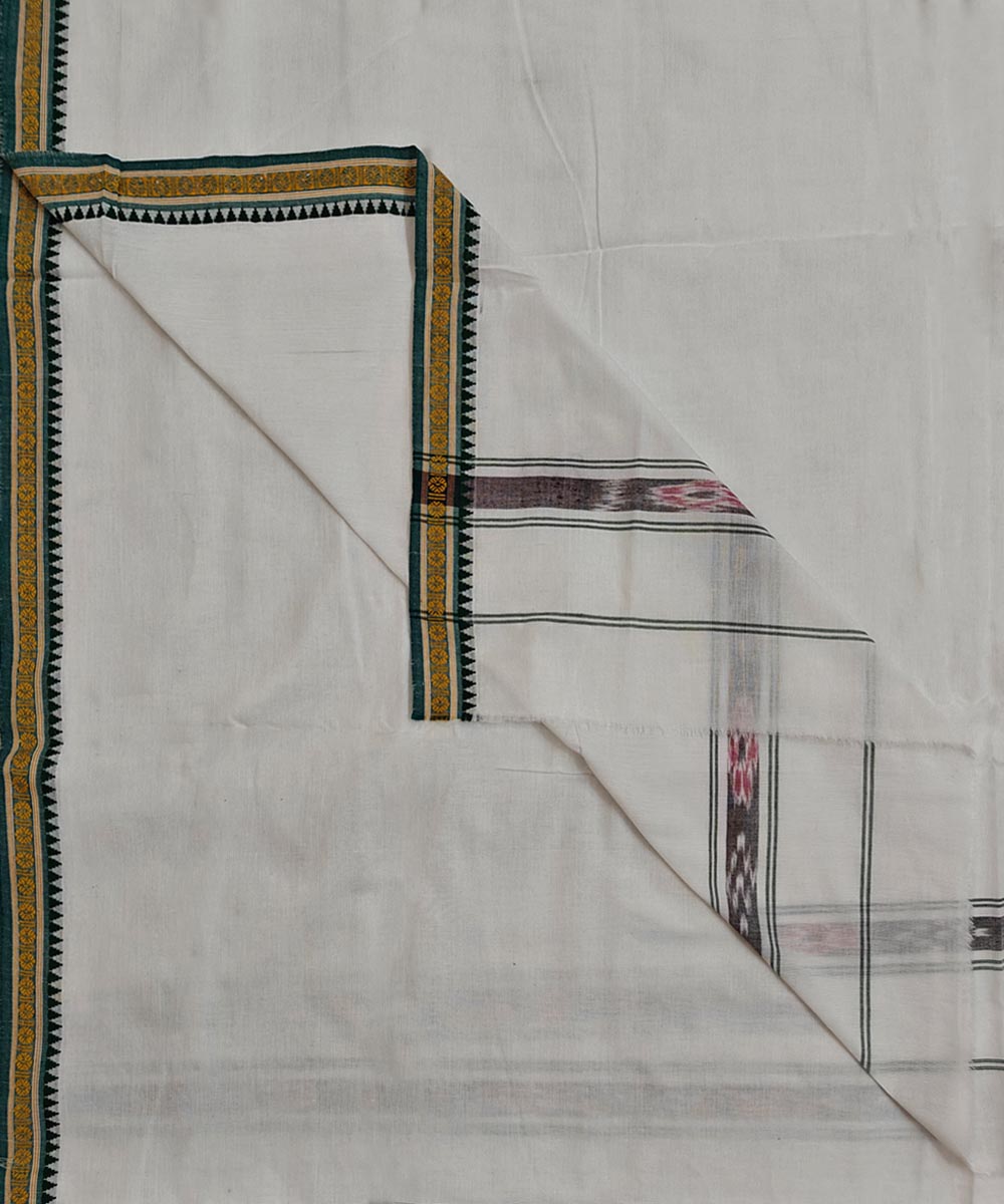 White mustard handloom cotton sambalpuri dhoti