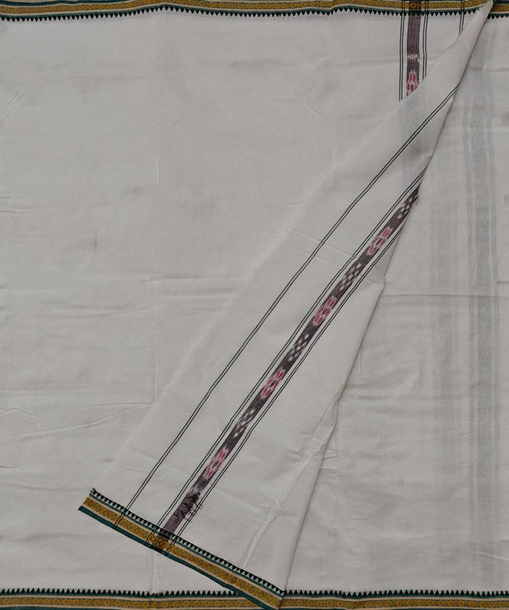 White mustard handloom cotton sambalpuri dhoti