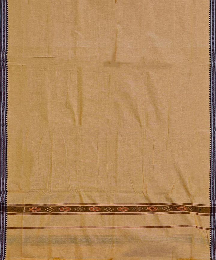 Cream maroon handwoven sambalpuri cotton dhoti