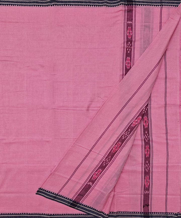 Pink black handloom cotton sambalpuri dhoti