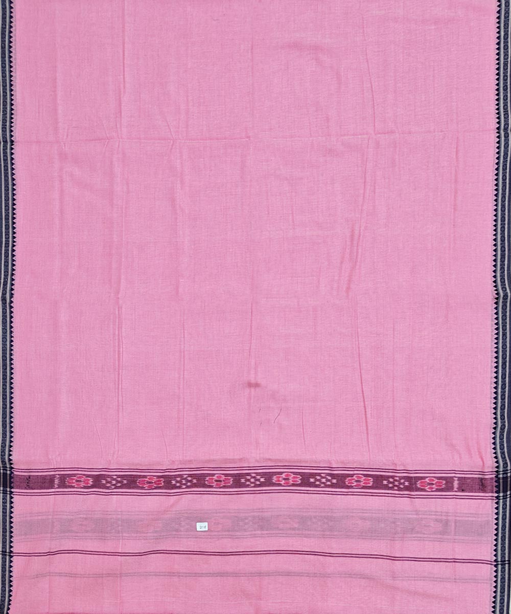 Pink black handloom cotton sambalpuri dhoti